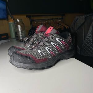 Salomon XA Comp 7 Trail Running Shoes Grey & Burgundy 375908 Women's Size 7